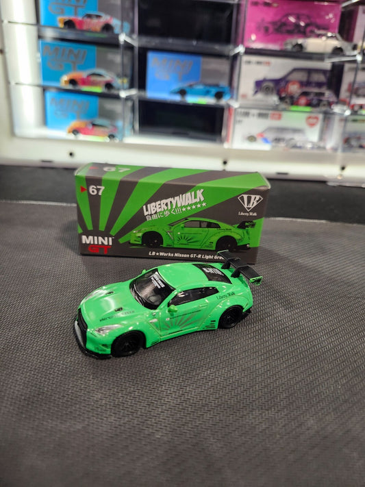 MINI GT #67 LBWK LB*WORKS Nissan GT-R Hobbystock exclusive Type 1 Green Rare