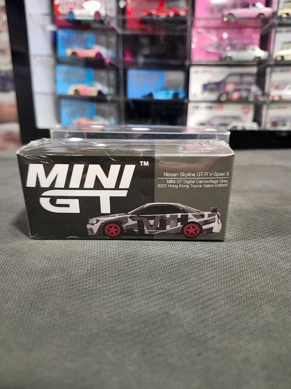 Mini GT LBWK #445 Nissan Skyline GT-R V-SPEC II 2022 HONG KONG Toycar Salon Rare