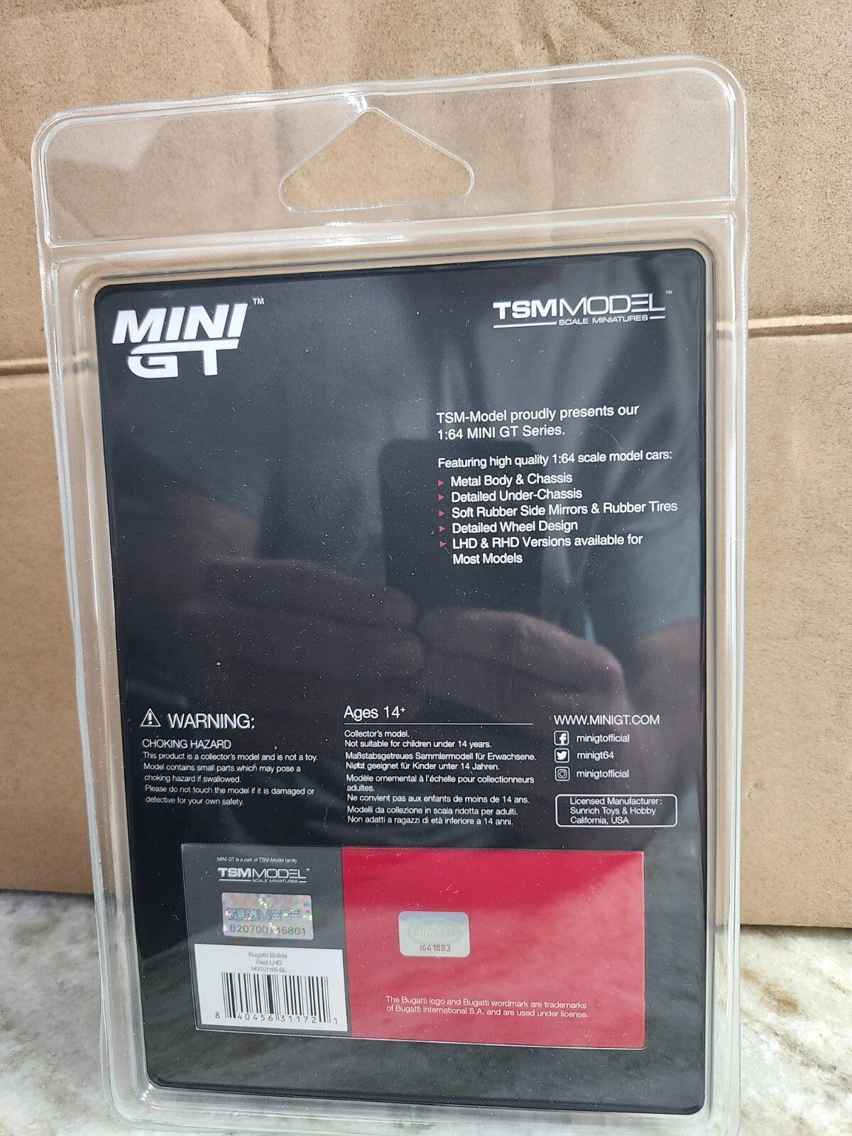 Mini GT  #1105 Bugatti Bolide Red