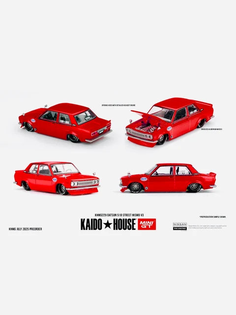 Mini GT x Kaido House Collab Datsun 510 Street Nismo V3 Red #229