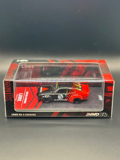 INNO64 1:64 Mazda RX-3 Savanna LBWK in Advan Livery