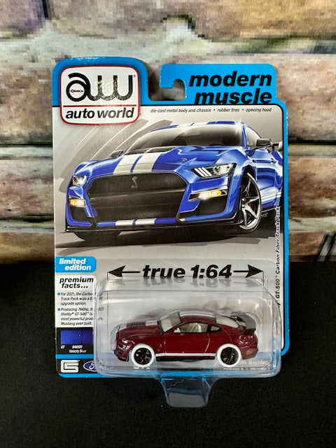 Auto World 1:64 2021 Ford Mustang Shelby GT500 Carbon Fiber Track Pack CHASE