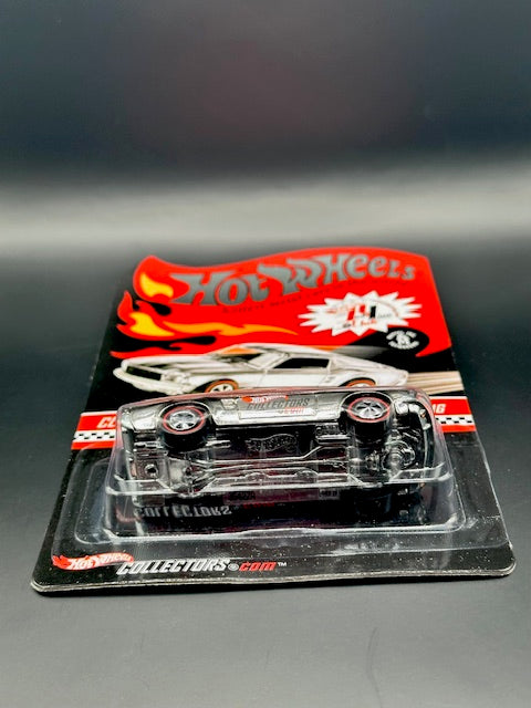 HOT WHEELS RLC CHROME CUSTOM MUSTANG W/BLACK STRIPES 2002