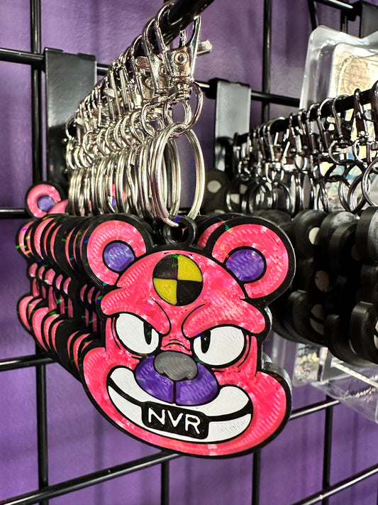 NVRLand Collectibles  Scummi Bear NFT enabled Keychains in Holographic Pink
