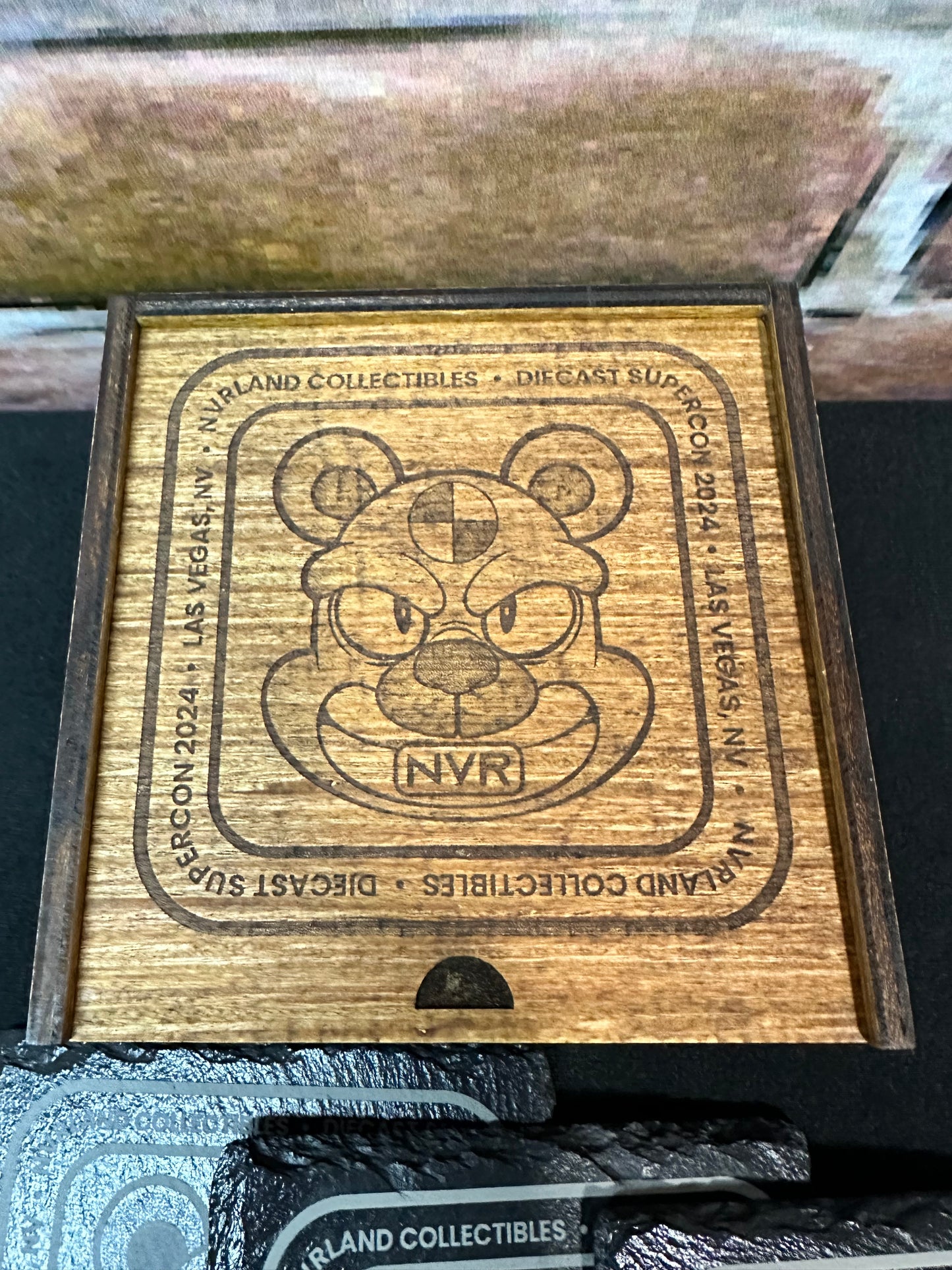 NVRLand Collectibles set of 4 slate coasters in a bamboo collectors box
