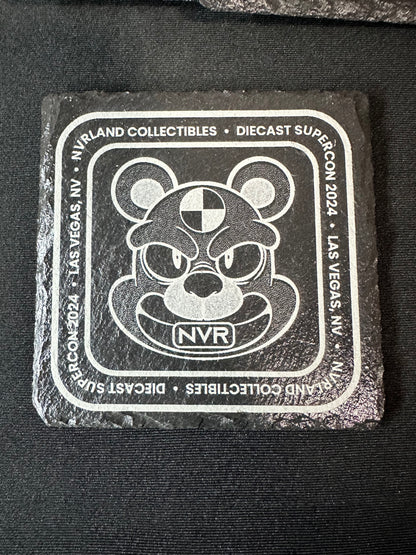 NVRLand Collectibles set of 4 slate coasters in a bamboo collectors box