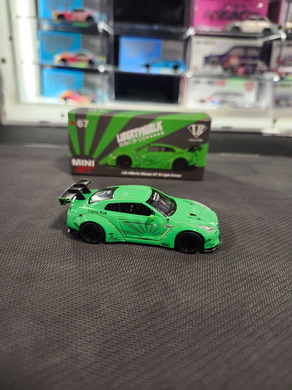 MINI GT #67 LBWK LB*WORKS Nissan GT-R Hobbystock exclusive Type 1 Green Rare