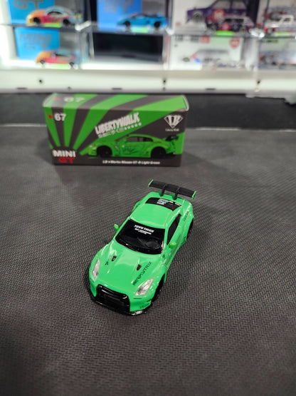 MINI GT #67 LBWK LB*WORKS Nissan GT-R Hobbystock exclusive Type 1 Green Rare