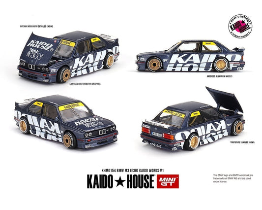 Kaido House x Mini GT 1:64 BMW M3 (E30) Kaido Works V1 – Dark Blue