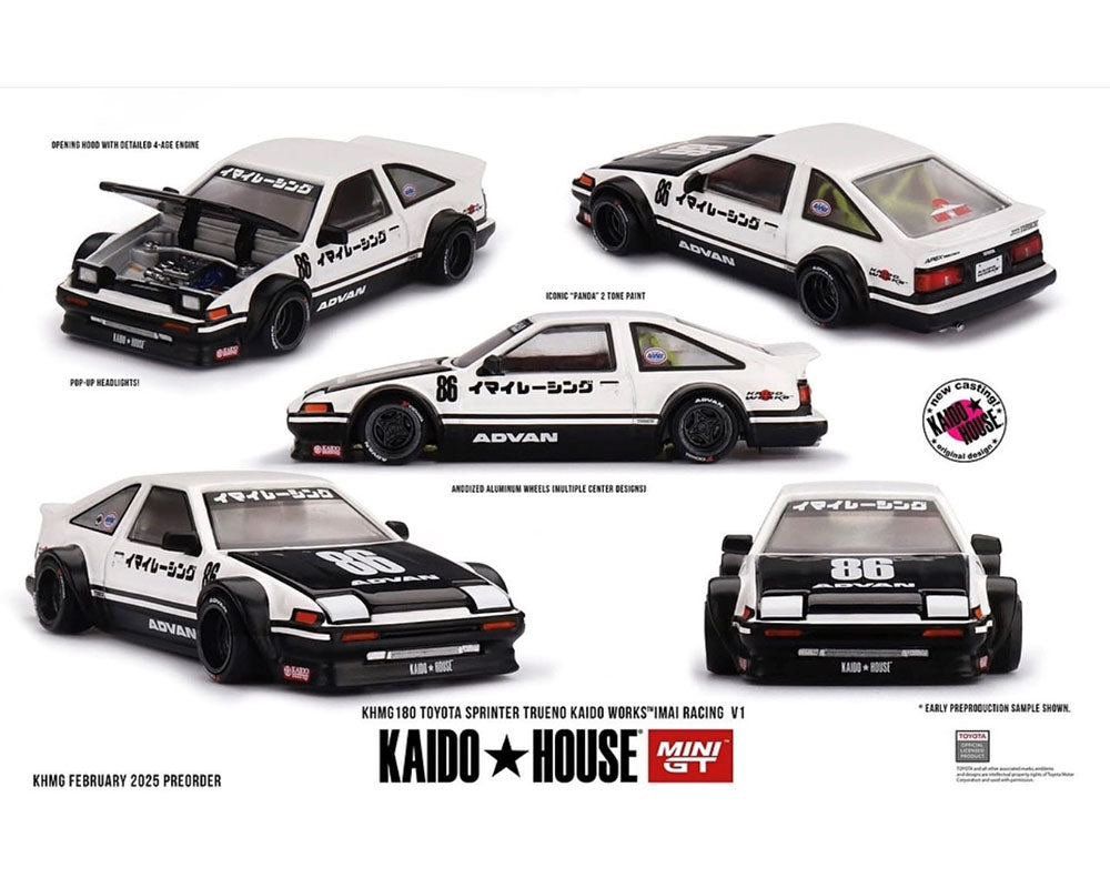 Kaido House x Mini GT 1:64 Toyota AE86 Sprinter Trueno Kaido Street V1- White #180