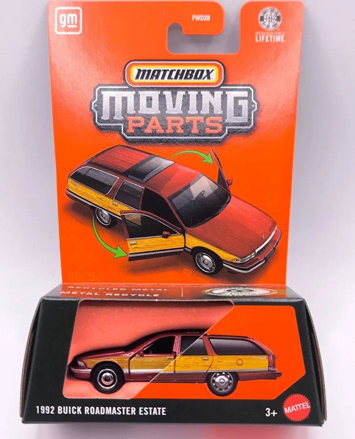 2026 Matchbox Moving Parts #28 1992 Buick Roadmaster Estate Red 218E